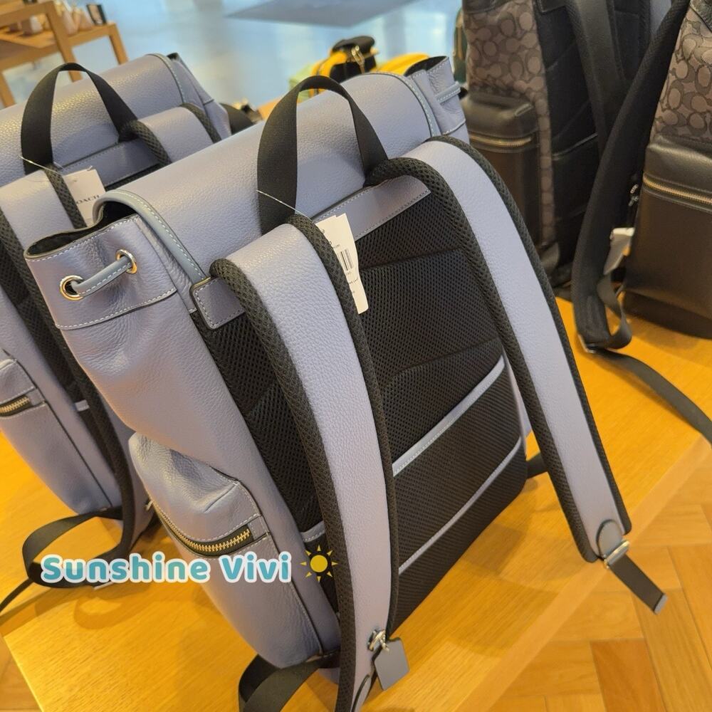 NWT Coach MEN Sprint Backpack Colorblock Signature Canvas CBI11 Light Denim - Picture 5 of 10